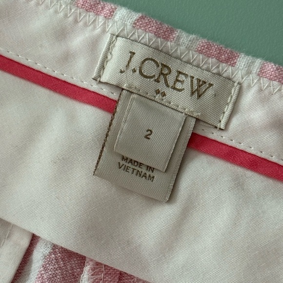 J.Crew Striped Linen Blend Shorts - Pink and White Stripes Size 2 - Picture 6 of 8